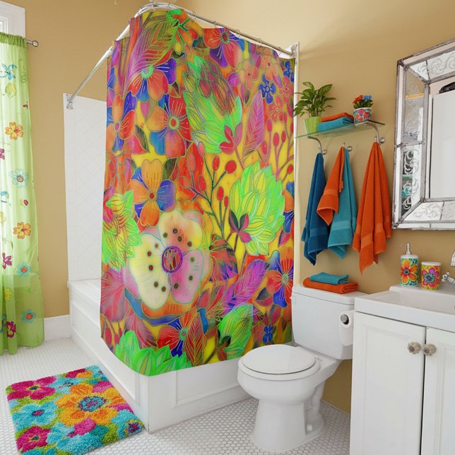 Bright floral shower curtain (Creator Uploaded)