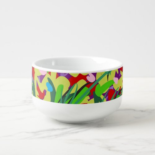 Bright floral soup mug