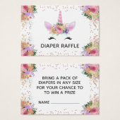 Bright Floral Unicorn Diaper Raffle (Front & Back)