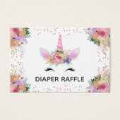 Bright Floral Unicorn Diaper Raffle (Front)