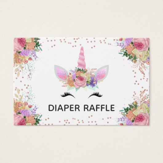 Bright Floral Unicorn Diaper Raffle (Front)