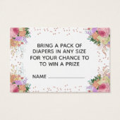 Bright Floral Unicorn Diaper Raffle (Back)