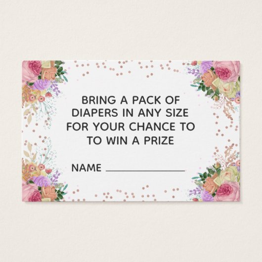 Bright Floral Unicorn Diaper Raffle (Back)