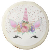 Bright Floral Unicorn Sugar Cookie (Front)