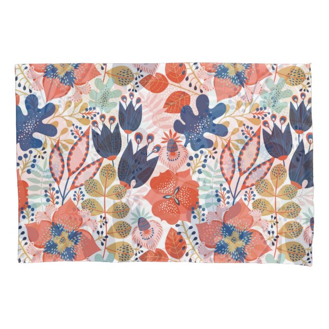 Bright floral vintage: Scandinavian style. Pillow Case (Front)