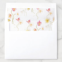 Bright Floral Watercolor Poppy Envelope Liner