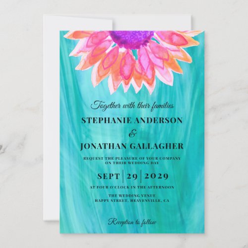 Bright Floral Wedding Invitation