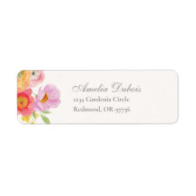 Bright Floral Wedding Return Address Labels