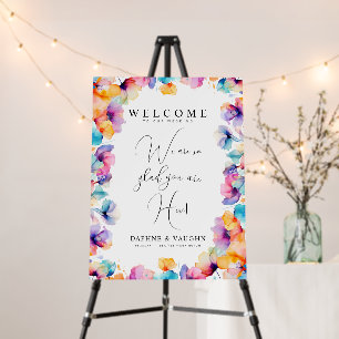 Bright Floral Wedding Welcome & Signature Sign