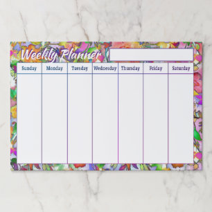 Bright floral Weekly planner sheets Paper Pad