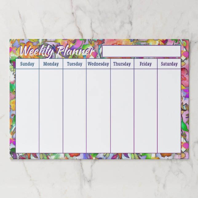 Bright floral Weekly planner sheets Paper Pad (Front)