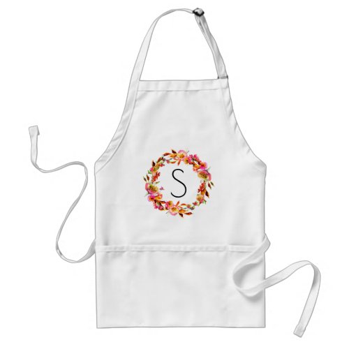 Bright Floral White Shiplap Baking Cooking Custom Adult Apron