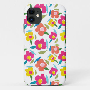 Bright Florals on White iPhone 11 Case