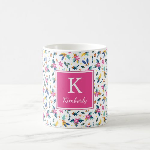 Bright Florals Personalized Mug