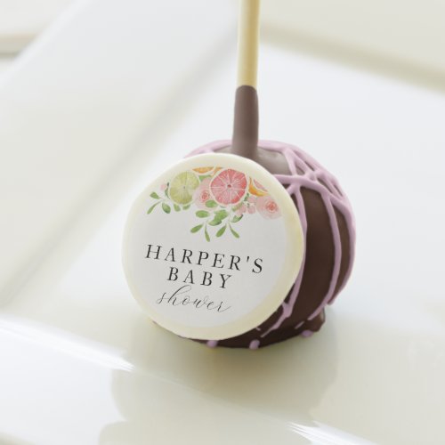 Bright flower and citrus baby shower cake pops