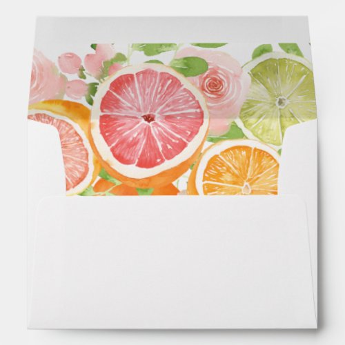 Bright Flower and Citrus Bridal Shower Envelope