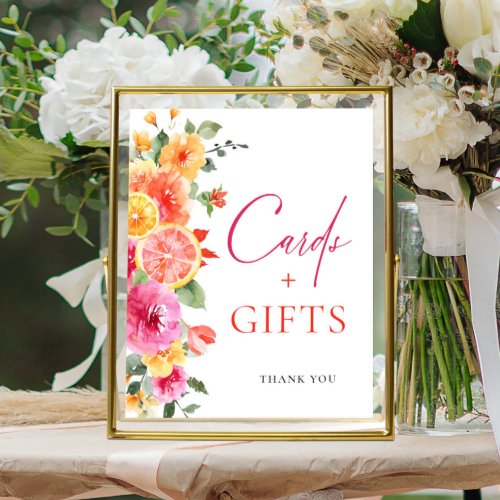 Bright Flower Citrus Slice Bridal Cards and Gifts Poster