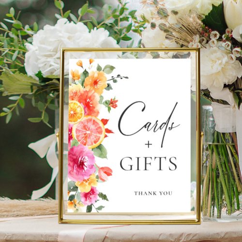 Bright Flower Citrus Slice Bridal Cards and Gifts Poster