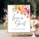 Bright Flower Citrus Slice Bridal Love is Sweet Poster<br><div class="desc">For further customization,  please click the "Personalize this template",  then "Edit using Design Tool". Stylish editable easy to use wedding templates,  more items available in the store (invitations,  rsvp,  thank you cards,  stationery & decor). If you need help or matching items,  please contact me.</div>