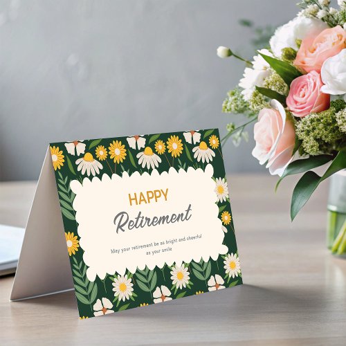 Bright Flower Employee Staff Happy Retirement Card