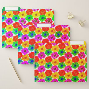 Bright flowers file folder