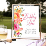 Bright Flowers Floral Citrus Bridal Bubbly Bar Poster<br><div class="desc">For further customization,  please click the "Personalize this template",  then "Edit using Design Tool". Stylish editable easy to use wedding templates,  more items available in the store (invitations,  rsvp,  thank you cards,  stationery & decor). If you need help or matching items,  please contact me.</div>