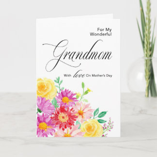 Bright Flowers for Grandmom On Mother's Day Card
