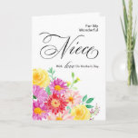 Bright Flowers For Niece On Mother&#39;s Day Card at Zazzle