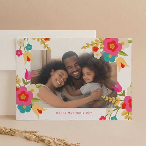 Bright Flowers Mothers Day Photo Card