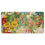 Bright Flowers Painting Collage License Plate at Zazzle