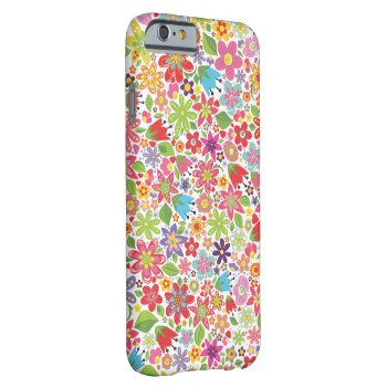 Bright Flowers Pattern Iphone 6 Case by Pip_Gerard at Zazzle