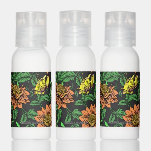 Bright Flowers Pop from Black Background Hand Lotion