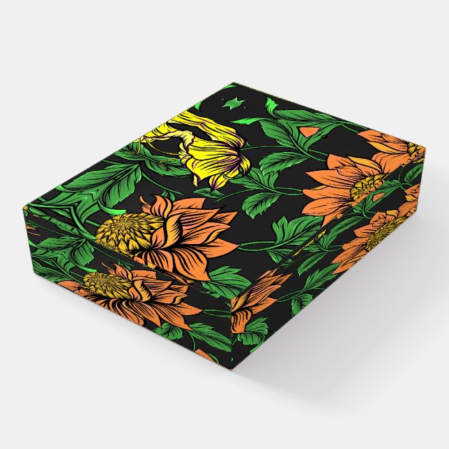 Bright Flowers Pop from Black Background Paperweight (Angled)