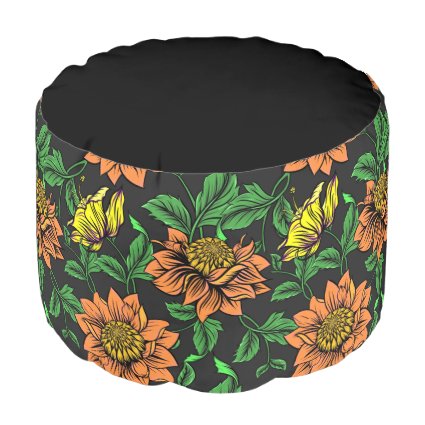 Bright Flowers Pop from Black Background