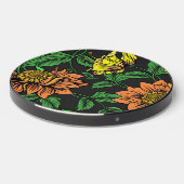 Bright Flowers Pop from Black Background Wireless Charger (Front 2)