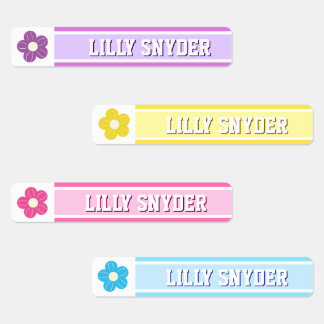 Bright Flowers Waterproof Labels for the girl