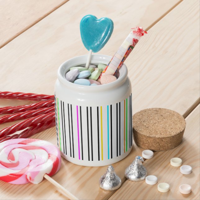 Bright Fluo Striped  Candy Jar (In Situ)