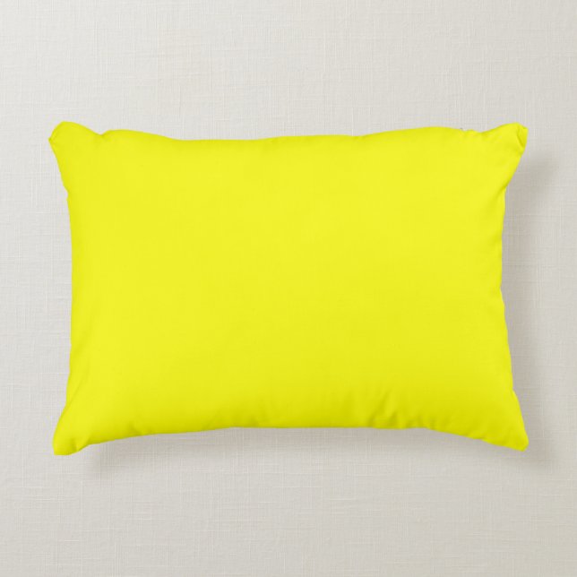 Bright Fluorescent Neon Yellow Accent Pillow (Front)