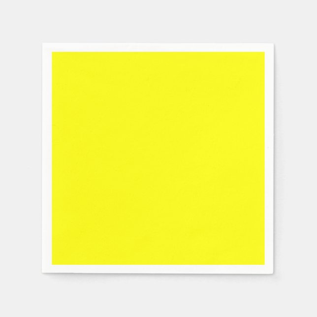 Bright Fluorescent Neon Yellow Paper Napkins (Front)