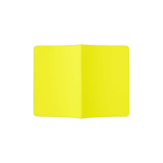 Bright Fluorescent Neon Yellow Passport Holder (Opened)