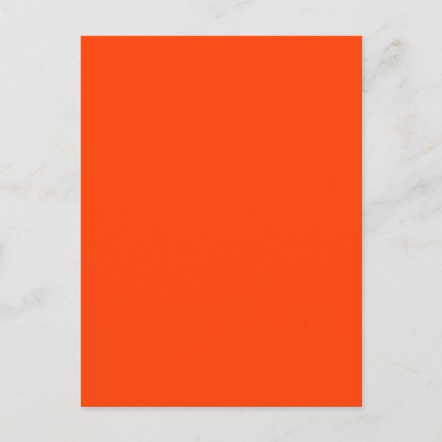 Bright Fluorescent Orange Neon Postcard (Front)