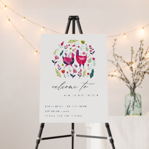 Bright Folk Farm Flora Bird Couples Shower Welcome Foam Board