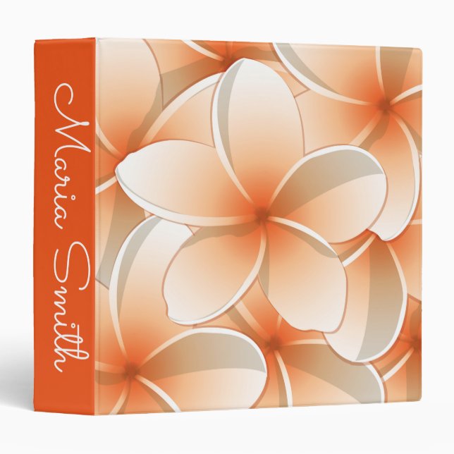 Bright Frangipani/ Plumeria flowers Binder (Front/Spine)