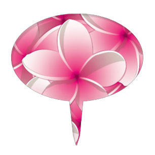 Bright Frangipani/ Plumeria flowers Cake Topper
