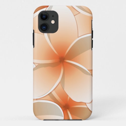 Bright Frangipani Plumeria flowers iPhone 11 Case