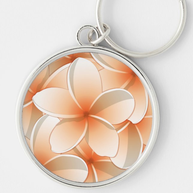 Bright Frangipani/ Plumeria flowers Keychain (Front)