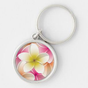 Bright Frangipani/ Plumeria flowers Keychain
