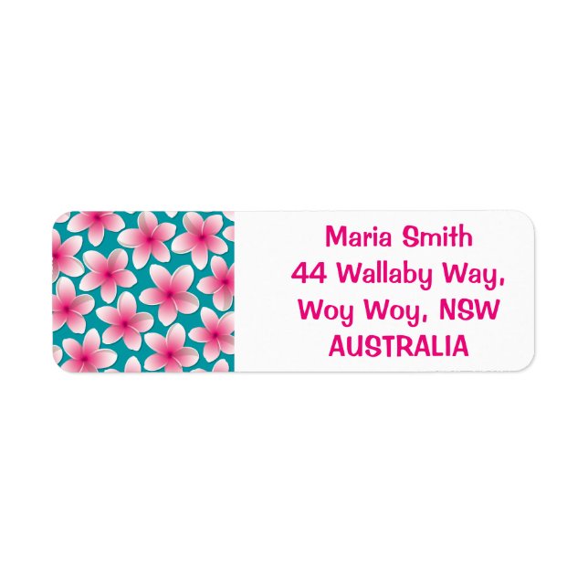 Bright Frangipani/ Plumeria flowers Label (Front)