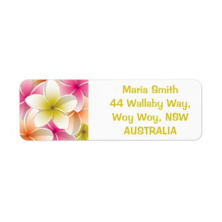 Bright Frangipani/ Plumeria flowers Label