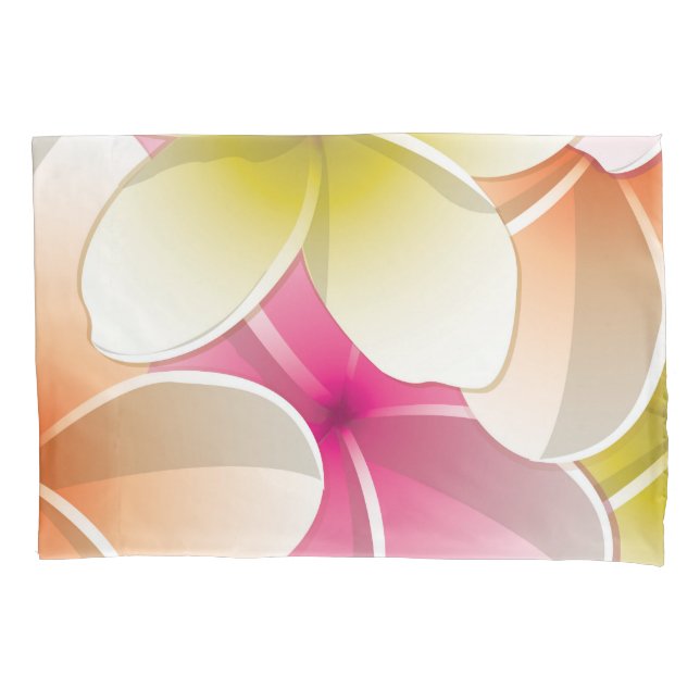 Bright Frangipani/ Plumeria flowers Pillow Case (Front)